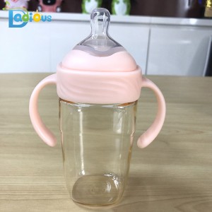 Новородено BPA свободен PPSU бутилка за хранене 240ML бебешка бутилка потребителски лого бутилка за бебето с дръжка