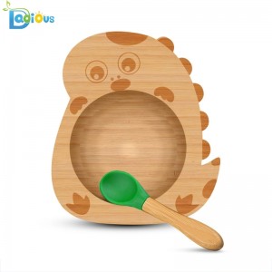 Едро евтини бебешки ястия бамбук биоразградими бамбук бебето чиния обичай бебе бамбук всмукване купа \\ t